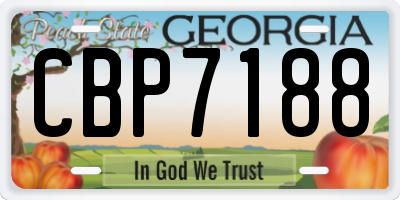 GA license plate CBP7188