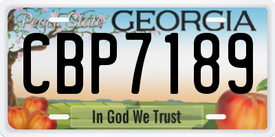 GA license plate CBP7189