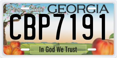 GA license plate CBP7191