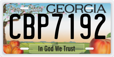 GA license plate CBP7192