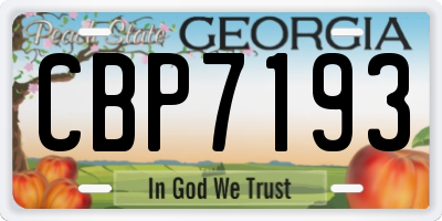 GA license plate CBP7193