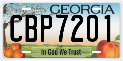 GA license plate CBP7201