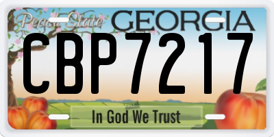 GA license plate CBP7217