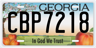 GA license plate CBP7218