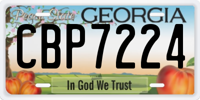 GA license plate CBP7224