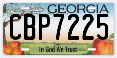 GA license plate CBP7225