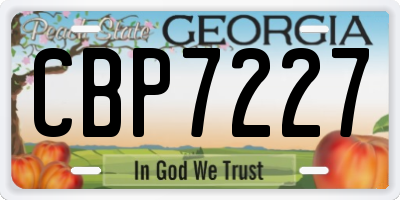 GA license plate CBP7227