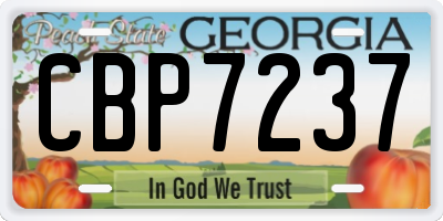 GA license plate CBP7237