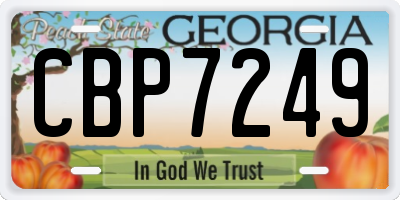 GA license plate CBP7249