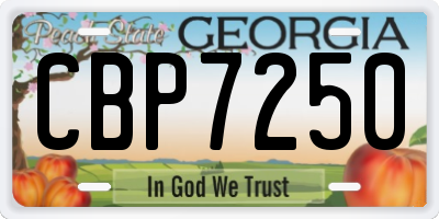 GA license plate CBP7250