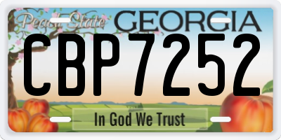 GA license plate CBP7252