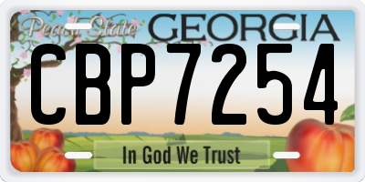 GA license plate CBP7254