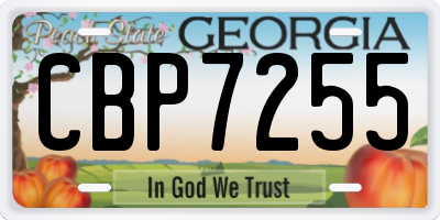 GA license plate CBP7255