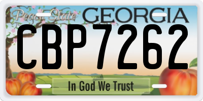 GA license plate CBP7262