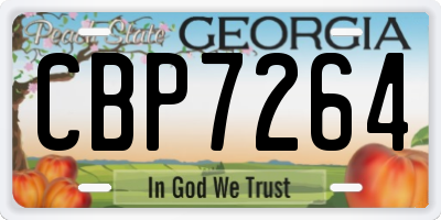 GA license plate CBP7264
