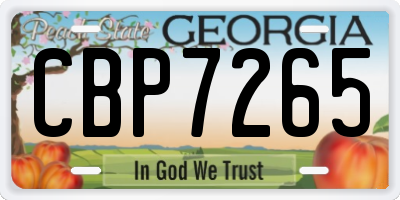 GA license plate CBP7265