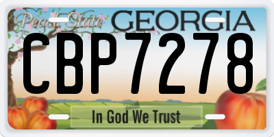 GA license plate CBP7278