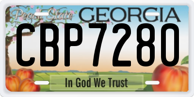 GA license plate CBP7280