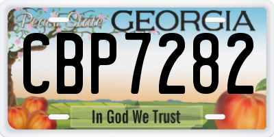 GA license plate CBP7282