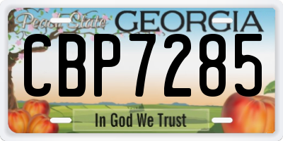 GA license plate CBP7285