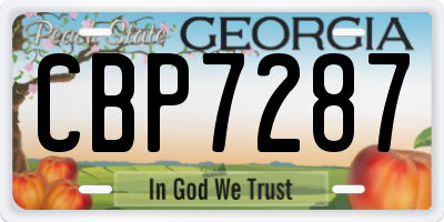 GA license plate CBP7287