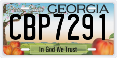 GA license plate CBP7291