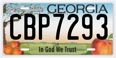 GA license plate CBP7293