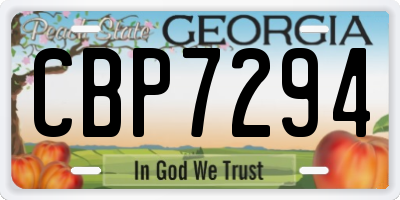 GA license plate CBP7294