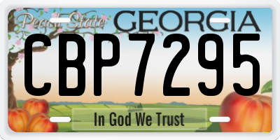 GA license plate CBP7295