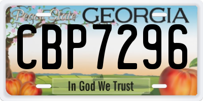 GA license plate CBP7296