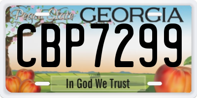 GA license plate CBP7299