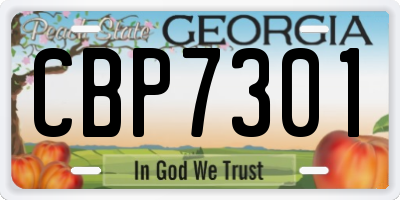 GA license plate CBP7301