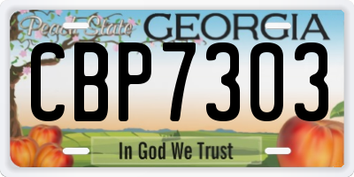 GA license plate CBP7303