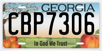 GA license plate CBP7306
