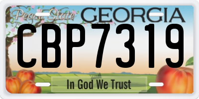 GA license plate CBP7319