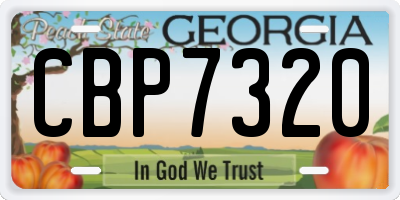 GA license plate CBP7320