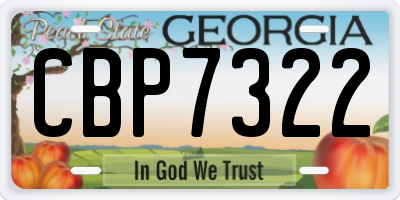 GA license plate CBP7322