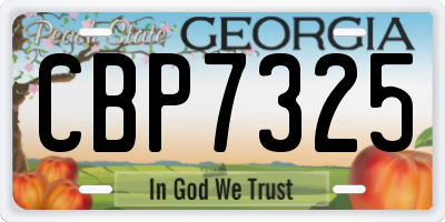 GA license plate CBP7325