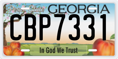 GA license plate CBP7331