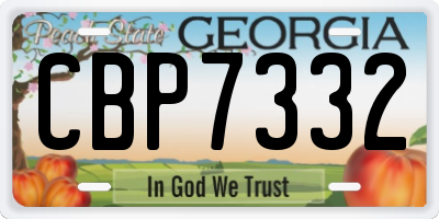 GA license plate CBP7332