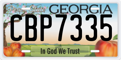 GA license plate CBP7335