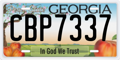 GA license plate CBP7337