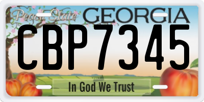 GA license plate CBP7345