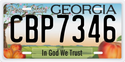 GA license plate CBP7346
