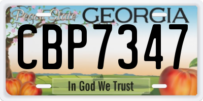 GA license plate CBP7347