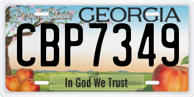 GA license plate CBP7349