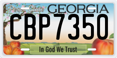 GA license plate CBP7350