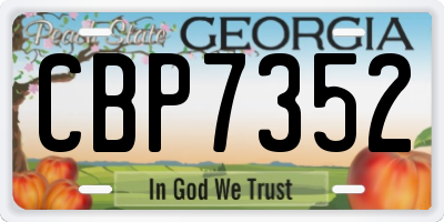 GA license plate CBP7352
