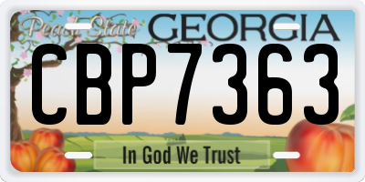 GA license plate CBP7363