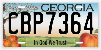GA license plate CBP7364